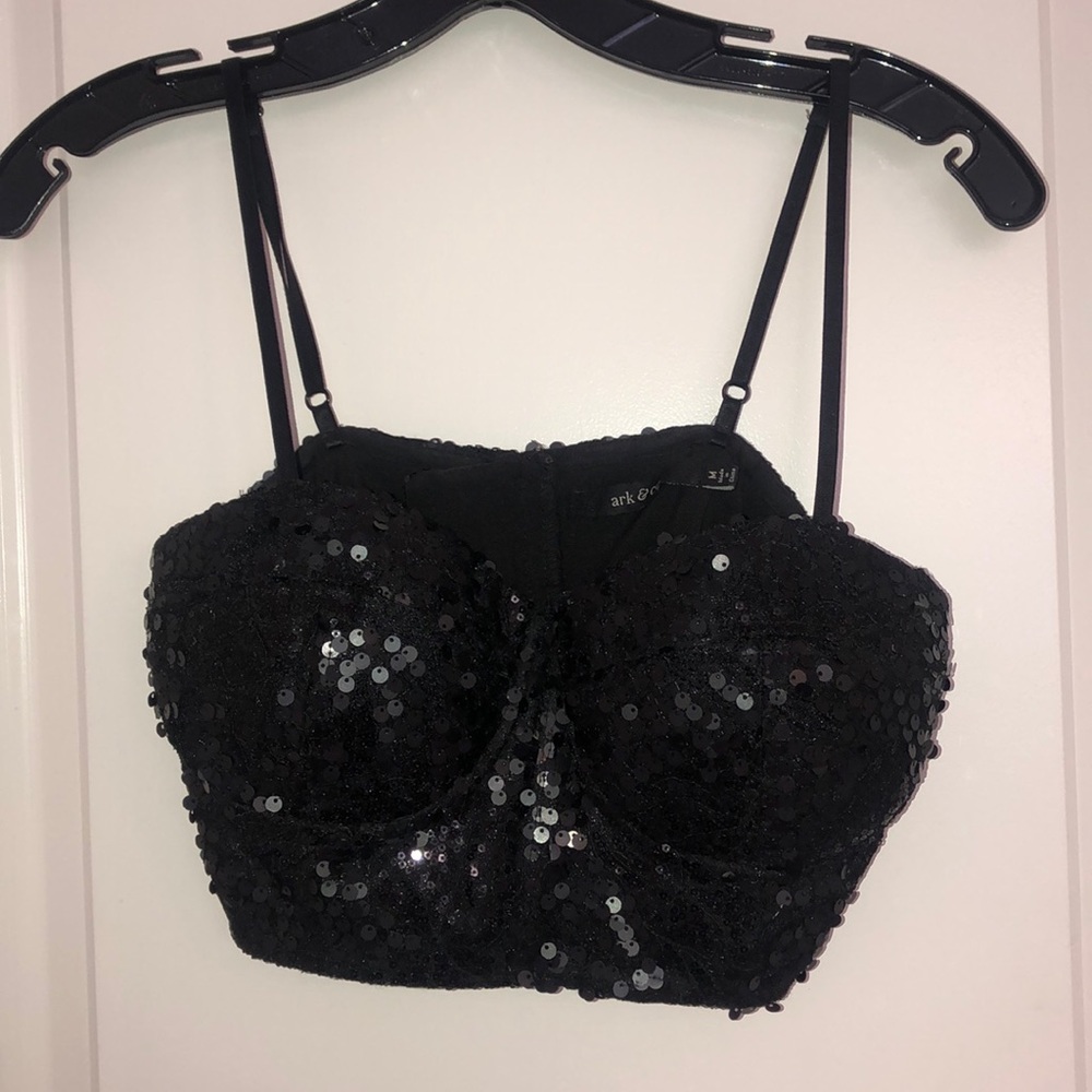 Black sequin bustier